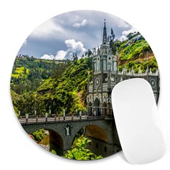 Las Lajas Sanctuary 1 Round Mousepads by trendistuff