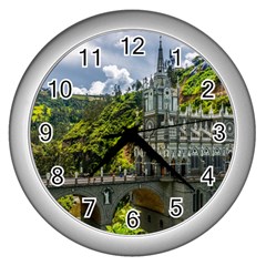 Las Lajas Sanctuary 1 Wall Clocks (silver)  by trendistuff