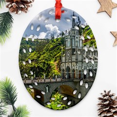 Las Lajas Sanctuary 1 Ornament (oval Filigree)  by trendistuff