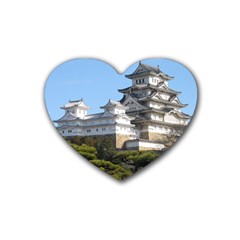 Himeji Castle Rubber Coaster (heart)  by trendistuff