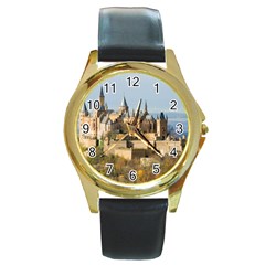 Hilltop Castle Round Gold Metal Watches by trendistuff