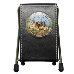 Hilltop Castle Pen Holder Desk Clocks by trendistuff