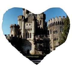 Butron Castle Large 19  Premium Heart Shape Cushions by trendistuff