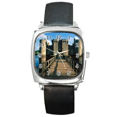 Bodiam Castle Square Metal Watches by trendistuff