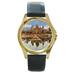 Angkor Wat Round Gold Metal Watches by trendistuff