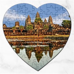 Angkor Wat Jigsaw Puzzle (heart) by trendistuff