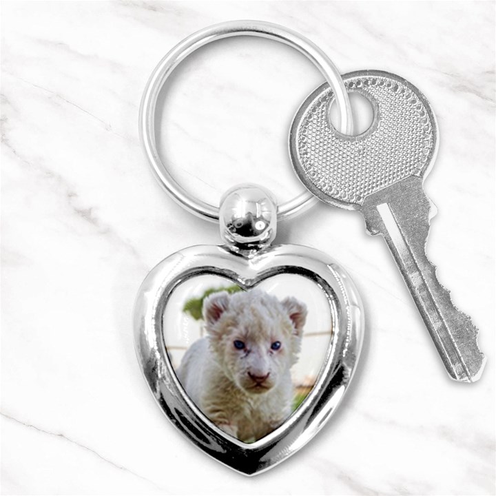 WHITE LION CUB Key Chains (Heart) 