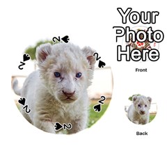 White Lion Cub Playing Cards 54 (round)  by trendistuff