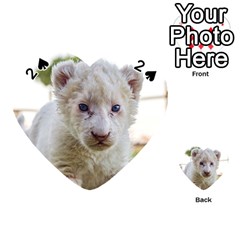 White Lion Cub Playing Cards 54 (heart)  by trendistuff