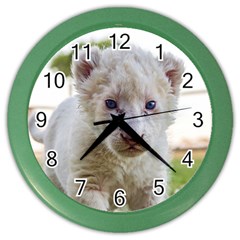 White Lion Cub Color Wall Clocks by trendistuff