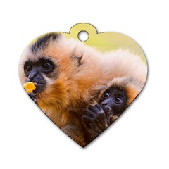 Two Monkeys Dog Tag Heart (two Sides) by trendistuff