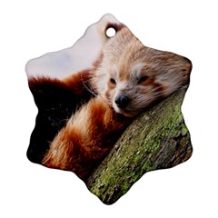 Red Panda Snowflake Ornament (2-side) by trendistuff