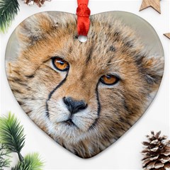 Leopard Laying Down Ornament (heart)  by trendistuff