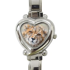 Leopard Laying Down Heart Italian Charm Watch by trendistuff