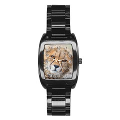 Leopard Laying Down Stainless Steel Barrel Watch by trendistuff