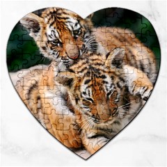 Baby Tigers Jigsaw Puzzle (heart) by trendistuff