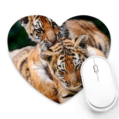 Baby Tigers Heart Mousepads by trendistuff