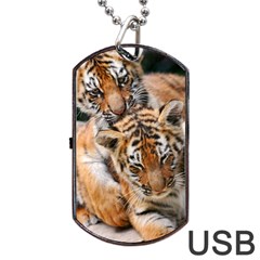 Baby Tigers Dog Tag Usb Flash (two Sides)  by trendistuff