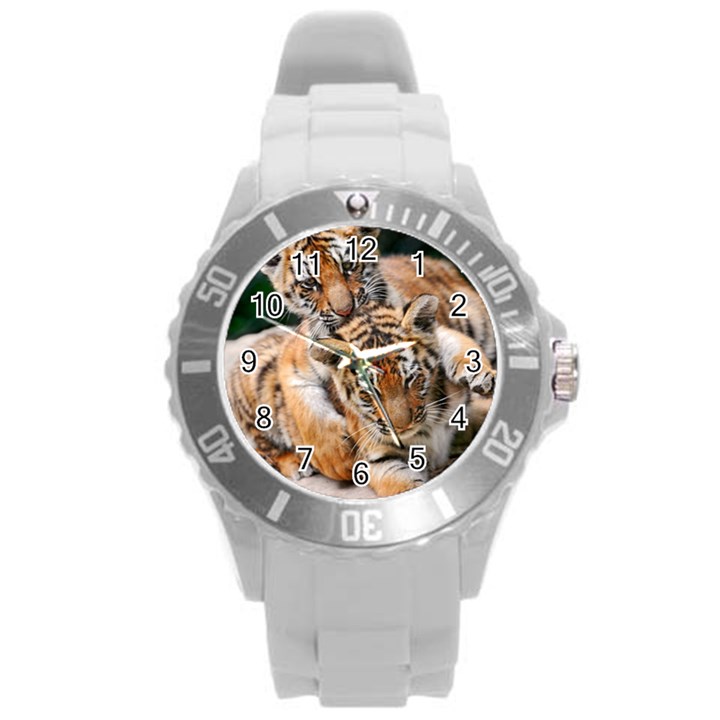 BABY TIGERS Round Plastic Sport Watch (L)