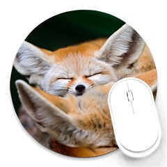 Baby Fox Sleeping Round Mousepads by trendistuff