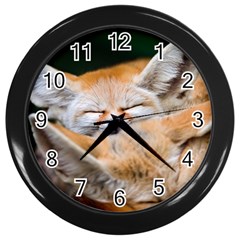 Baby Fox Sleeping Wall Clocks (black) by trendistuff