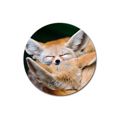 Baby Fox Sleeping Magnet 3  (round) by trendistuff