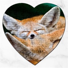 Baby Fox Sleeping Jigsaw Puzzle (heart) by trendistuff