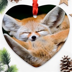 Baby Fox Sleeping Heart Ornament (2 Sides) by trendistuff