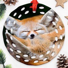 Baby Fox Sleeping Ornament (round Filigree) 