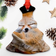 Baby Fox Sleeping Christmas Tree Ornament (2 Sides) by trendistuff