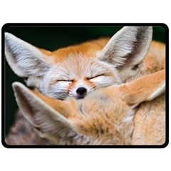 Baby Fox Sleeping Double Sided Fleece Blanket (large) 