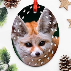 Baby Fox Ornament (oval Filigree)  by trendistuff