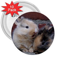 Small Baby Rabbits 3  Buttons (10 Pack)  by trendistuff