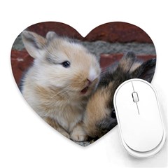 Small Baby Rabbits Heart Mousepads by trendistuff