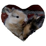 SMALL BABY RABBITS Large 19  Premium Heart Shape Cushions Front