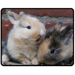 Small Baby Rabbits Double Sided Fleece Blanket (medium) 