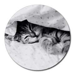 Sleepy Kitty Round Mousepads by trendistuff