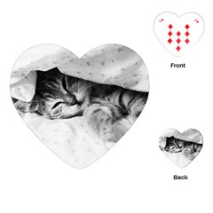 Sleepy Kitty Playing Cards (heart) 