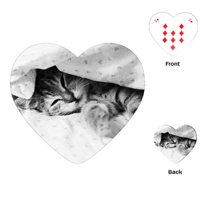 SLEEPY KITTY Playing Cards (Heart) 