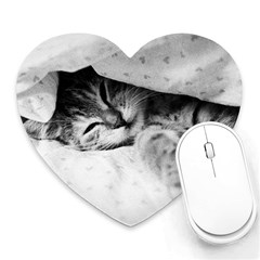 Sleepy Kitty Heart Mousepads by trendistuff