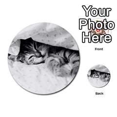 Sleepy Kitty Multi-purpose Cards (round)  by trendistuff