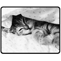 Sleepy Kitty Double Sided Fleece Blanket (medium) 