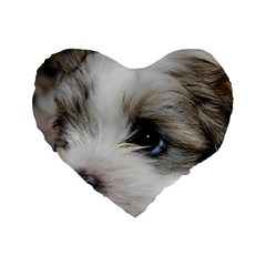 Sad Puppy Standard 16  Premium Heart Shape Cushions by trendistuff