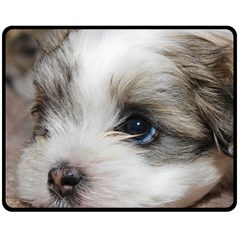 Sad Puppy Double Sided Fleece Blanket (medium) 