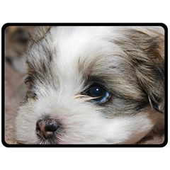 Sad Puppy Double Sided Fleece Blanket (large) 