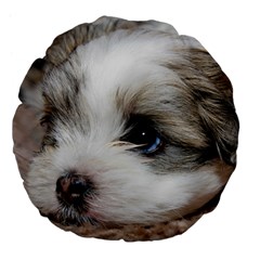 Sad Puppy Large 18  Premium Flano Round Cushions