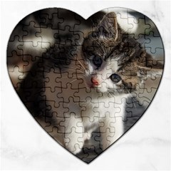 Questioning Kitty Jigsaw Puzzle (heart) by trendistuff