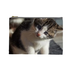 Questioning Kitty Cosmetic Bag (large)  by trendistuff