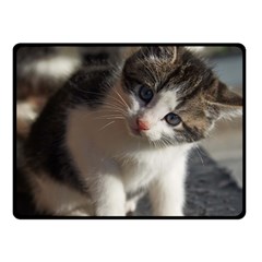 Questioning Kitty Double Sided Fleece Blanket (small) 