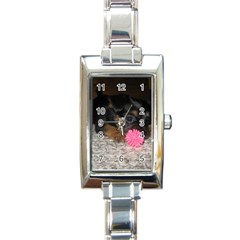 PUPPY WITH A CHEW TOY Rectangle Italian Charm Watches